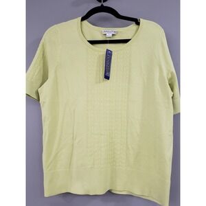NEW $84 LARGE PETITE PENDLETON GREEN  Silk Blend SHORT Sleeve